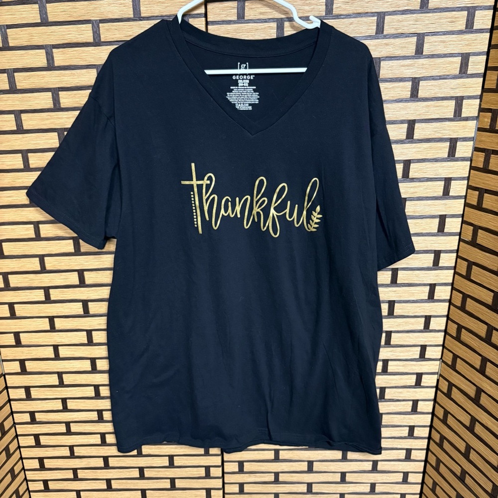 George Black Thankful Longer Length V Neck‎ Size 2X